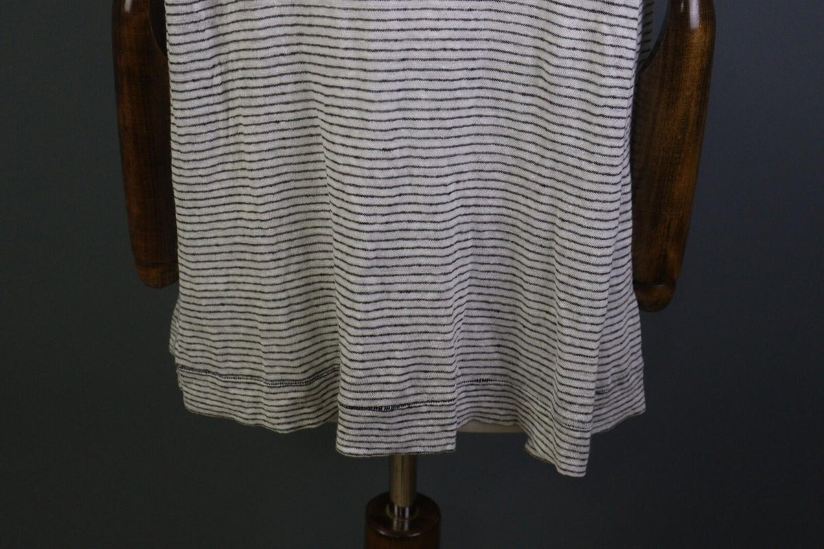 TRANSIT PAR SUCH Black and White Linen Short Sleeve Pocket Top Blouse – Size 4 – Used