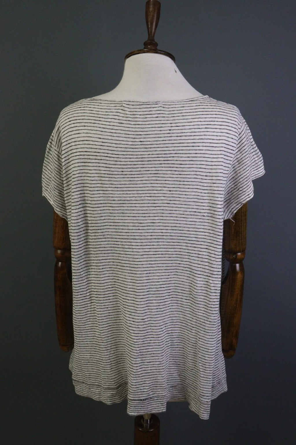 TRANSIT PAR SUCH Black and White Linen Short Sleeve Pocket Top Blouse – Size 4 – Used