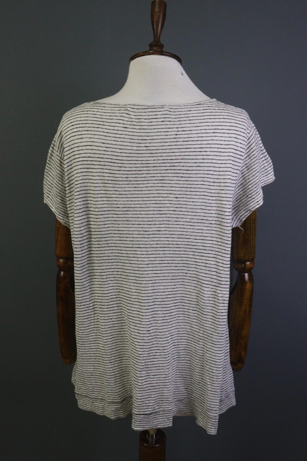 TRANSIT PAR SUCH Black and White Linen Short Sleeve Pocket Top Blouse – Size 4 – Used