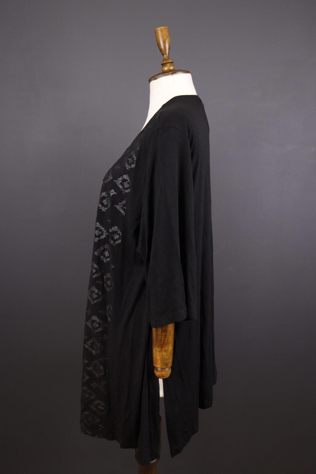BARBARA SPEER Black Lagenlook Oversize Kaftan Midi Dress Tunic – Size L