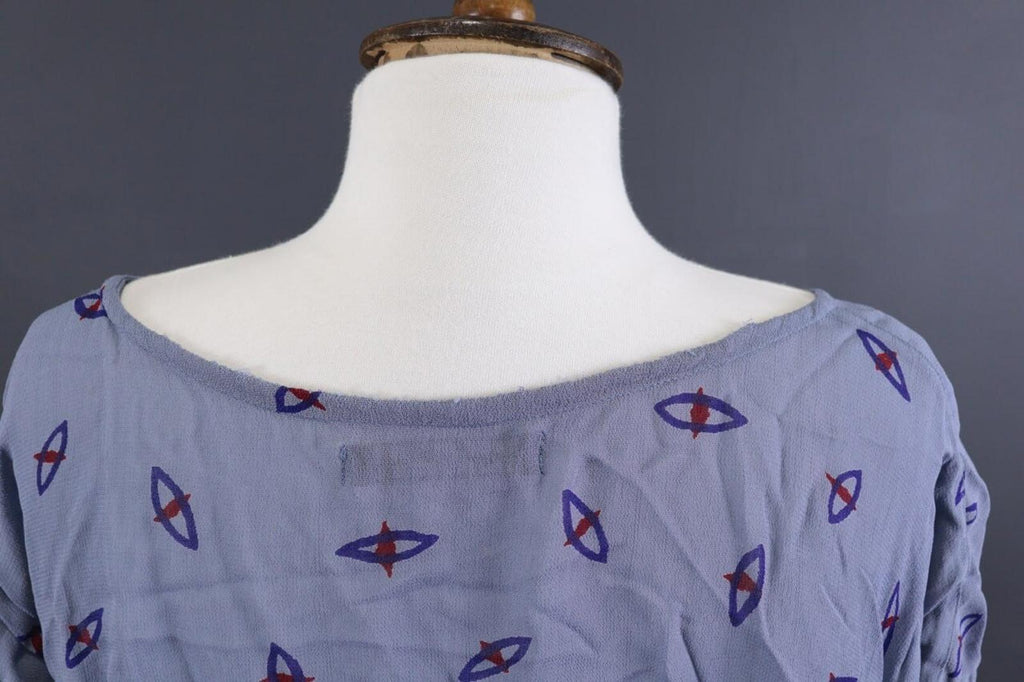 GUDRUN SJODEN Blue Designer Sleeveless Lagenlook Relaxed Tunic Top – Size L/XL