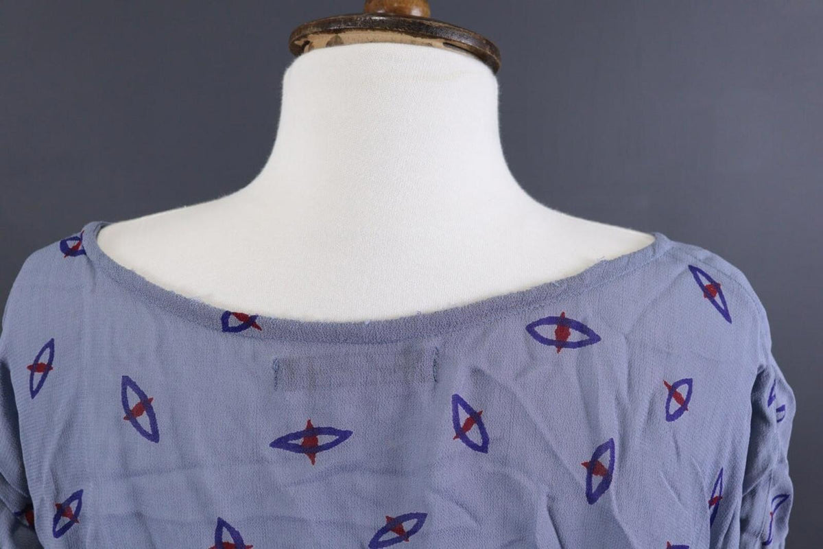 GUDRUN SJODEN Blue Designer Sleeveless Lagenlook Relaxed Tunic Top – Size L/XL
