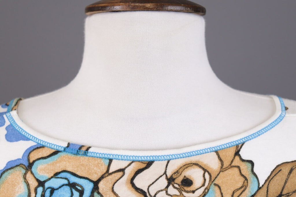 Bottega by Elisa Cavaletti White Floral Linen 3/4 Sleeve Top Shirt – Size L