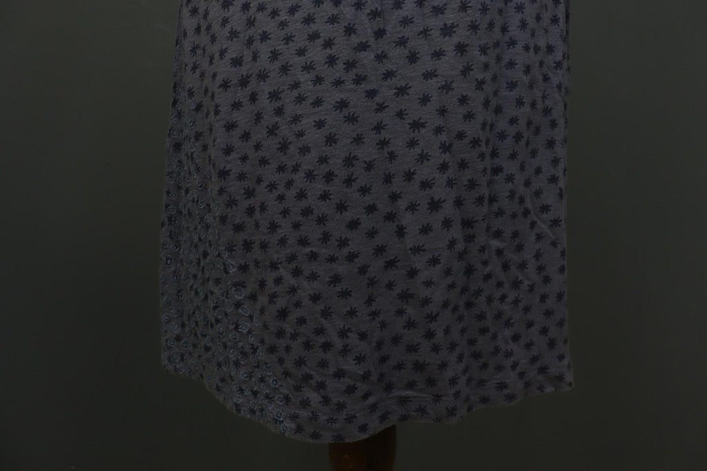 GUDRUN SJODEN Gray Floral 100% Cotton Short Sleeve Round Neck Shift Dress – Size M