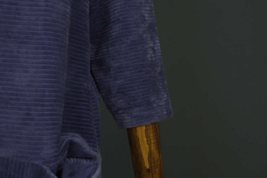 GUDRUN SJODEN Purple Cotton Velour Round Neck Pullover Shift Dress – Size XS