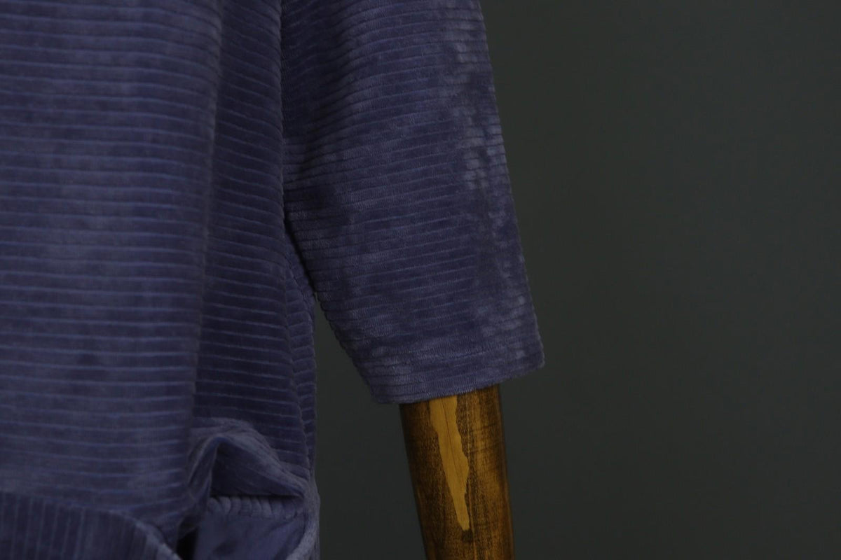 GUDRUN SJODEN Purple Cotton Velour Round Neck Pullover Shift Dress – Size XS