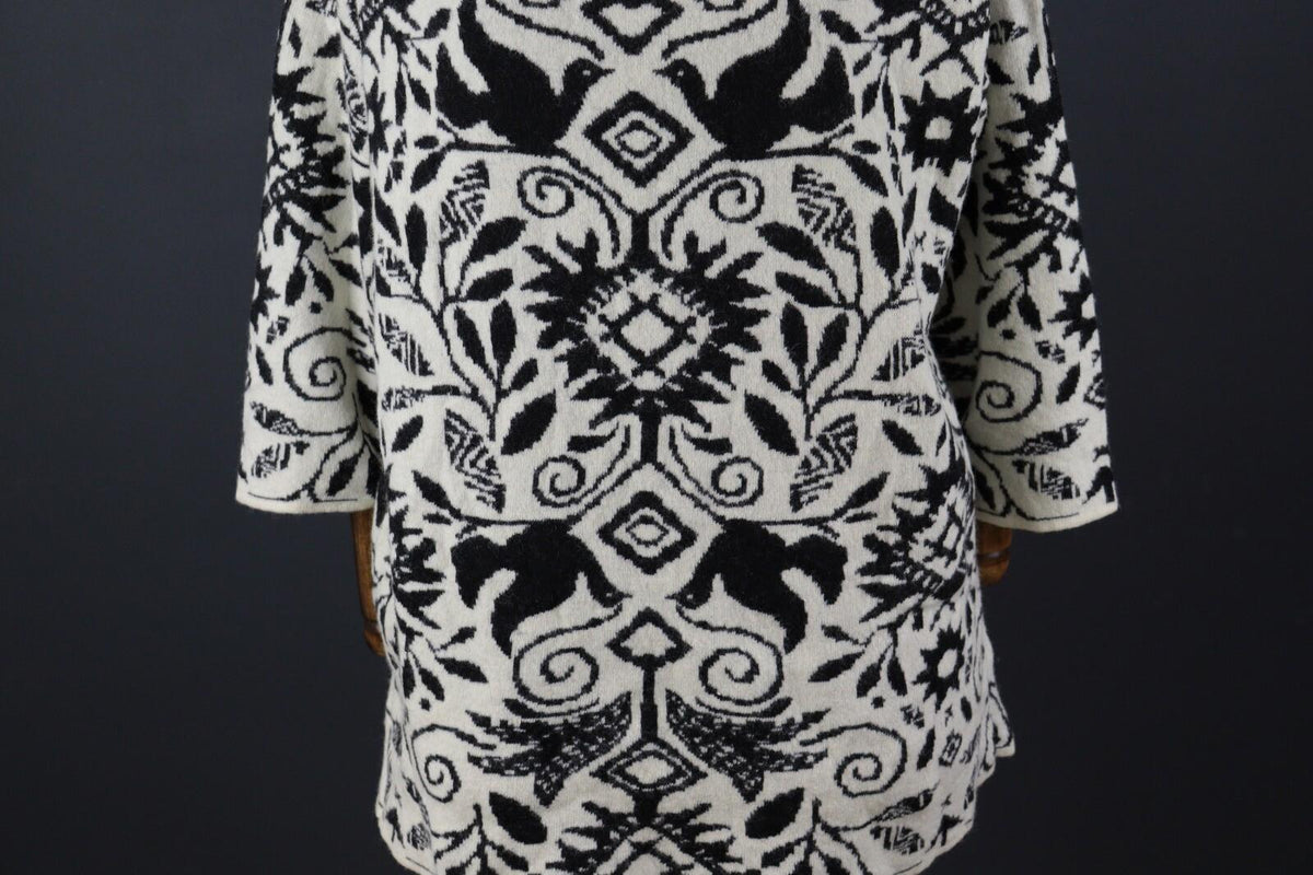 GUDRUN SJODEN Multicolor Floral Wool Long Sleeve Knit Sweater Dress – Size M