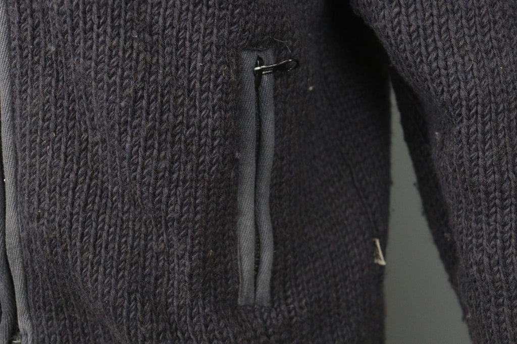PACHAMAMA KNITWEAR Gray 100% Wool Embroidered Floral Full Zip Sweater – Size S/M