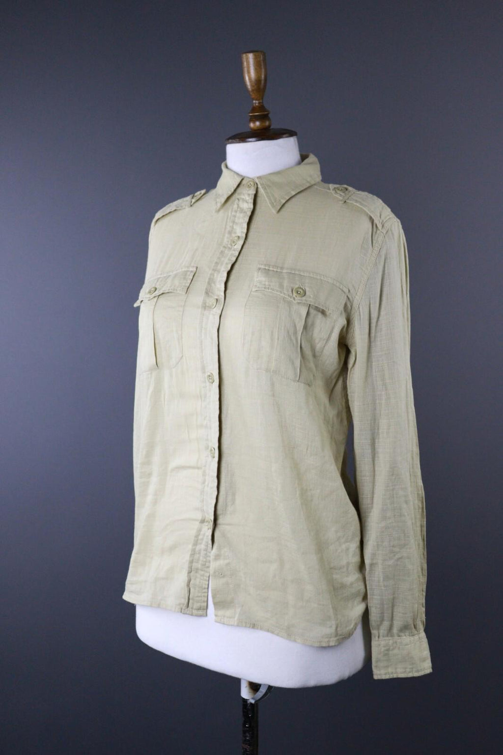 DENIM & SUPPLY RALPH LAUREN Beige Long Sleeve Button Up Shirt Blouse – Size S