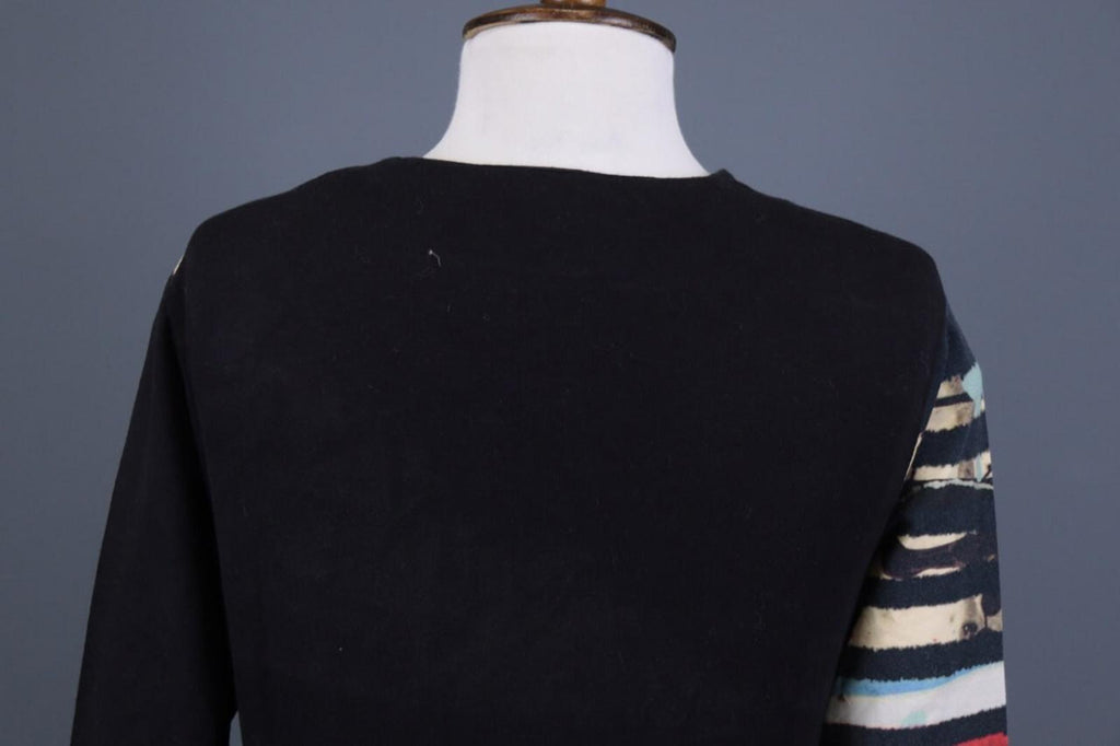 AVENTURES DES TOILES Black Printed Abstract A-Line Short Tunic Dress – Size 40