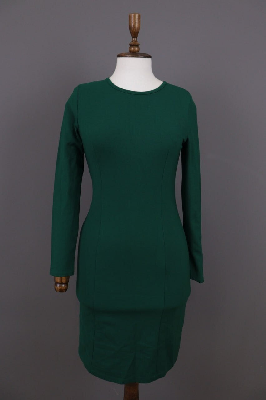 J. Crew Green Long Sleeve Bodycon Evening Midi Dress – Size XS