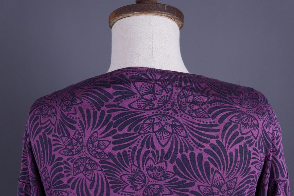 GUDRUN SJODEN Purple Lightweight Floral Sweater – Size M