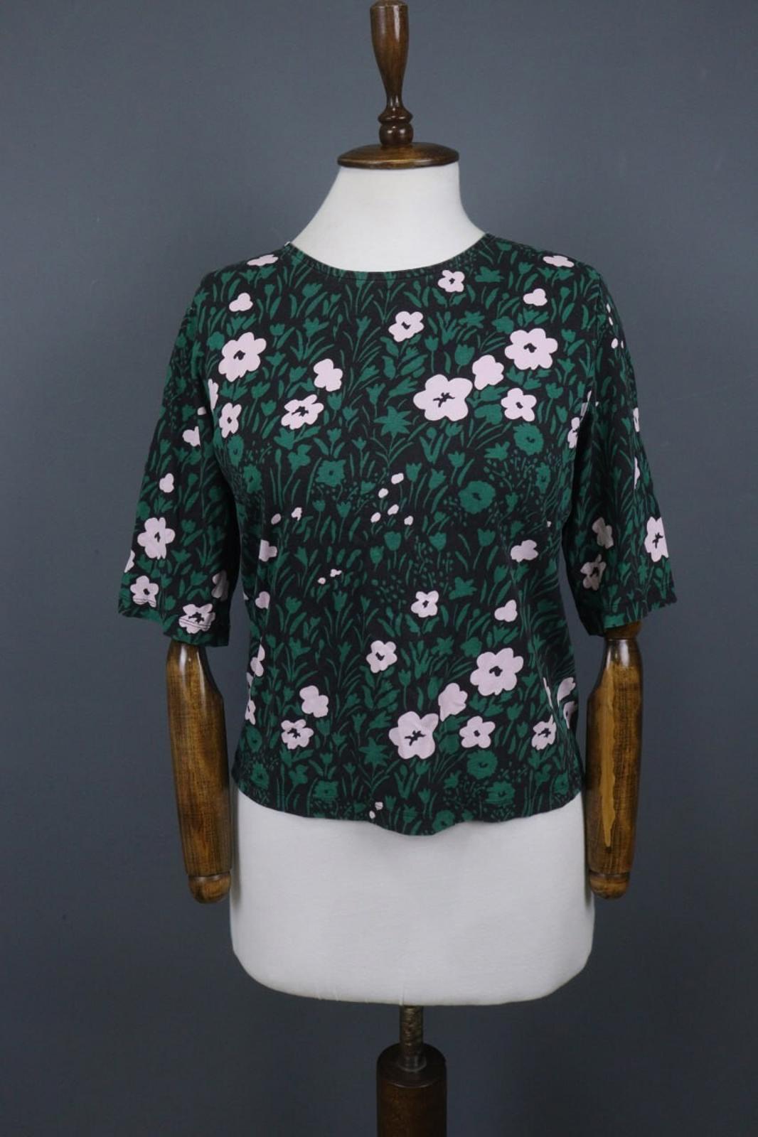 MARIMEKKO Hipat PIKKULEMPI Multicolor Floral Cotton Crew Neck Blouse Top – Size XS