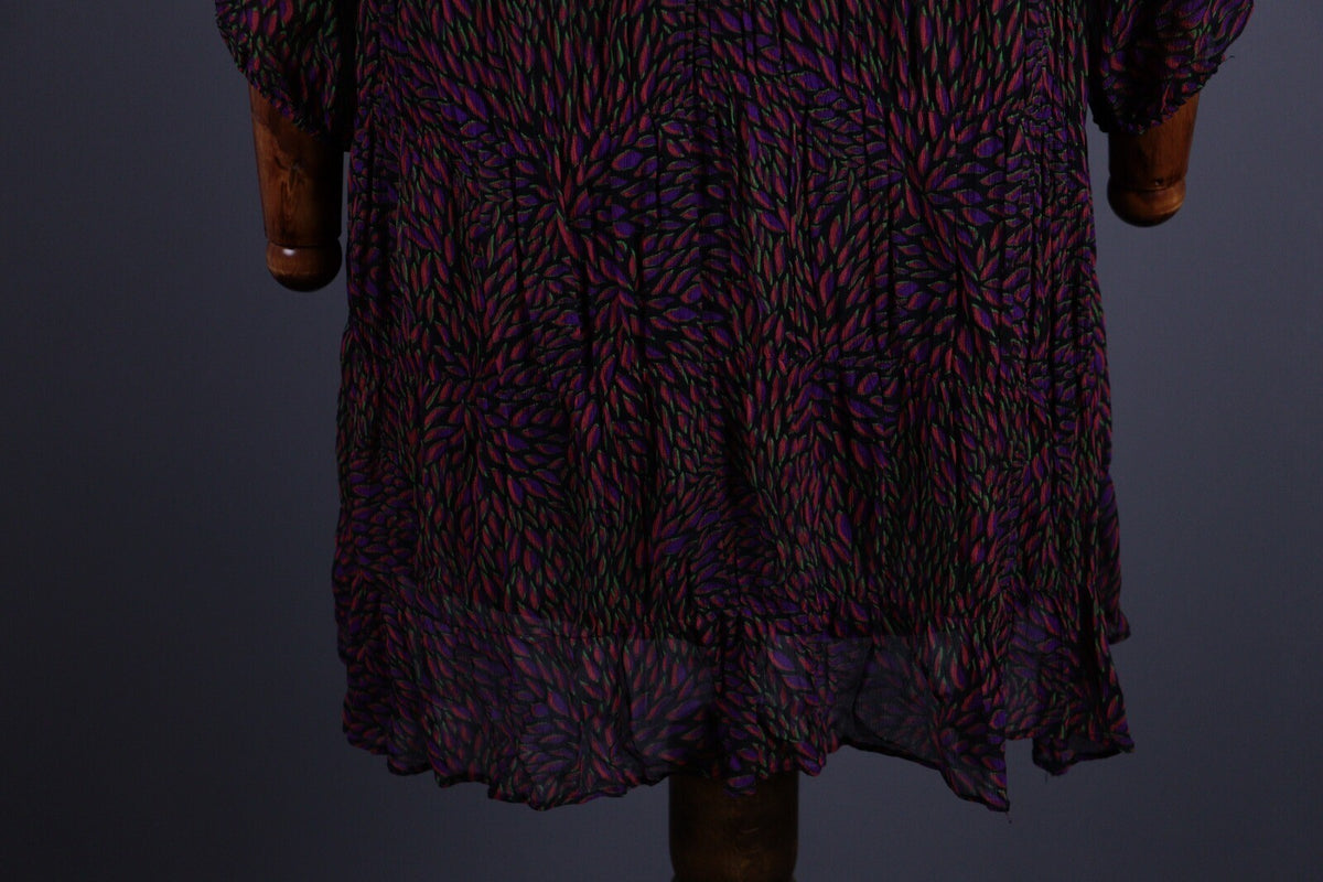 BA&SH Multicolor Floral Relaxed Mesh Long Sleeve Blouson Dress – Size 0 / XS