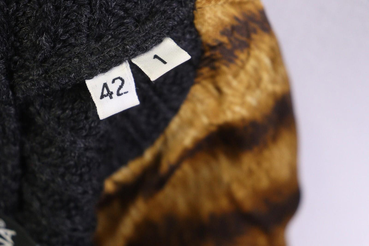 DOLCE&GABBANA Brown and Black Wool Full Zip Sweater with Blazer Jacket – Size 42