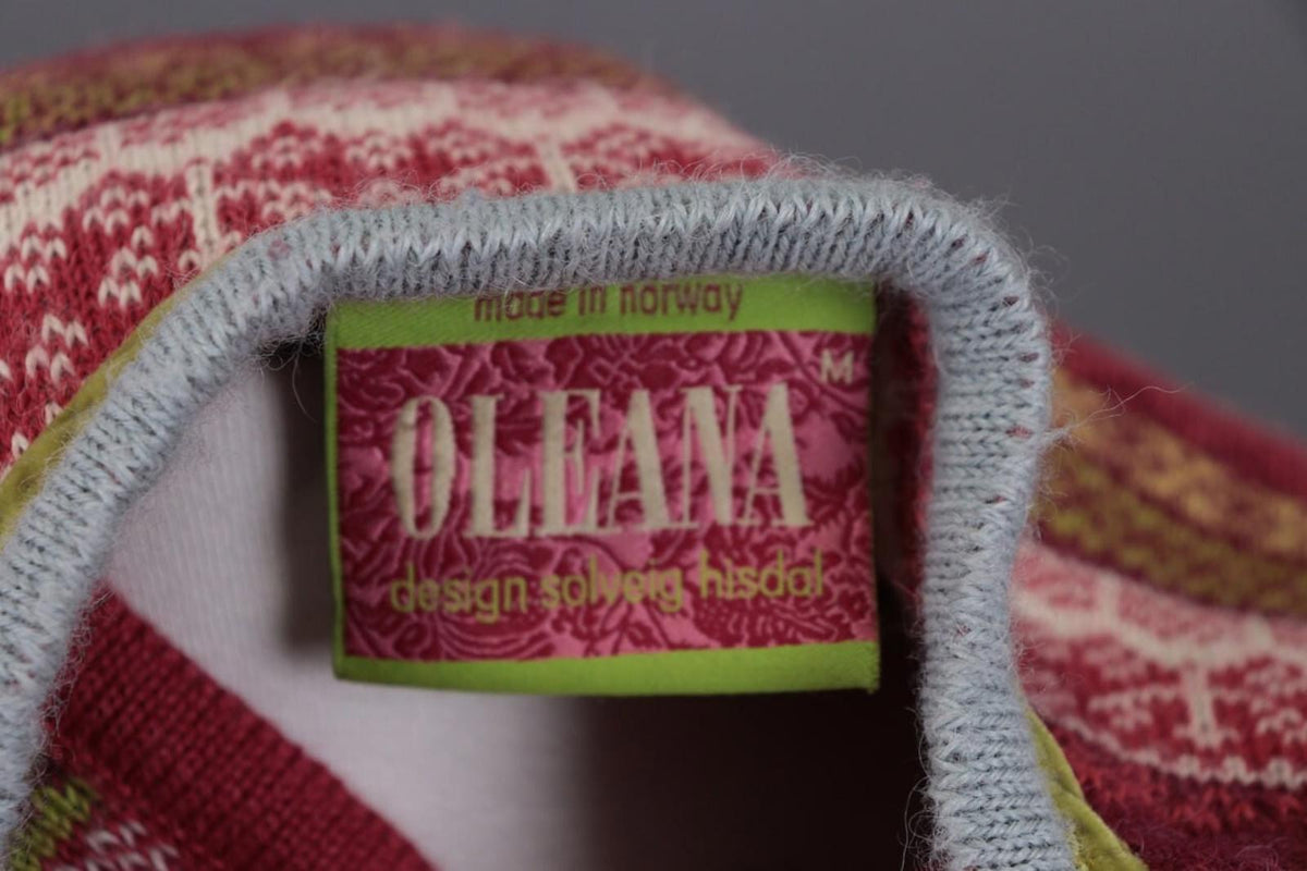 OLEANA Multicolor Jacquard Floral Alpaca Knit Cardigan Sweater – Size M