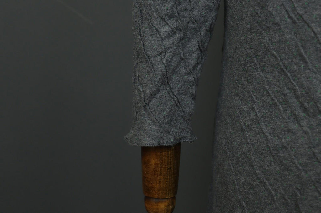 GUDRUN SJÖDEN Gray Polka Dot Textured Lopng Sleeve Pullover A-Line Dress – Size M