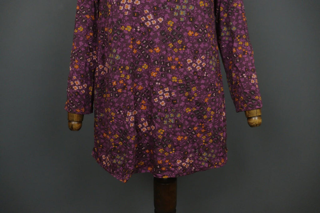 GUDRUN SJODEN Multi Floral Lyocell Long Sleeve Round Neck Sheath Dress – Size M