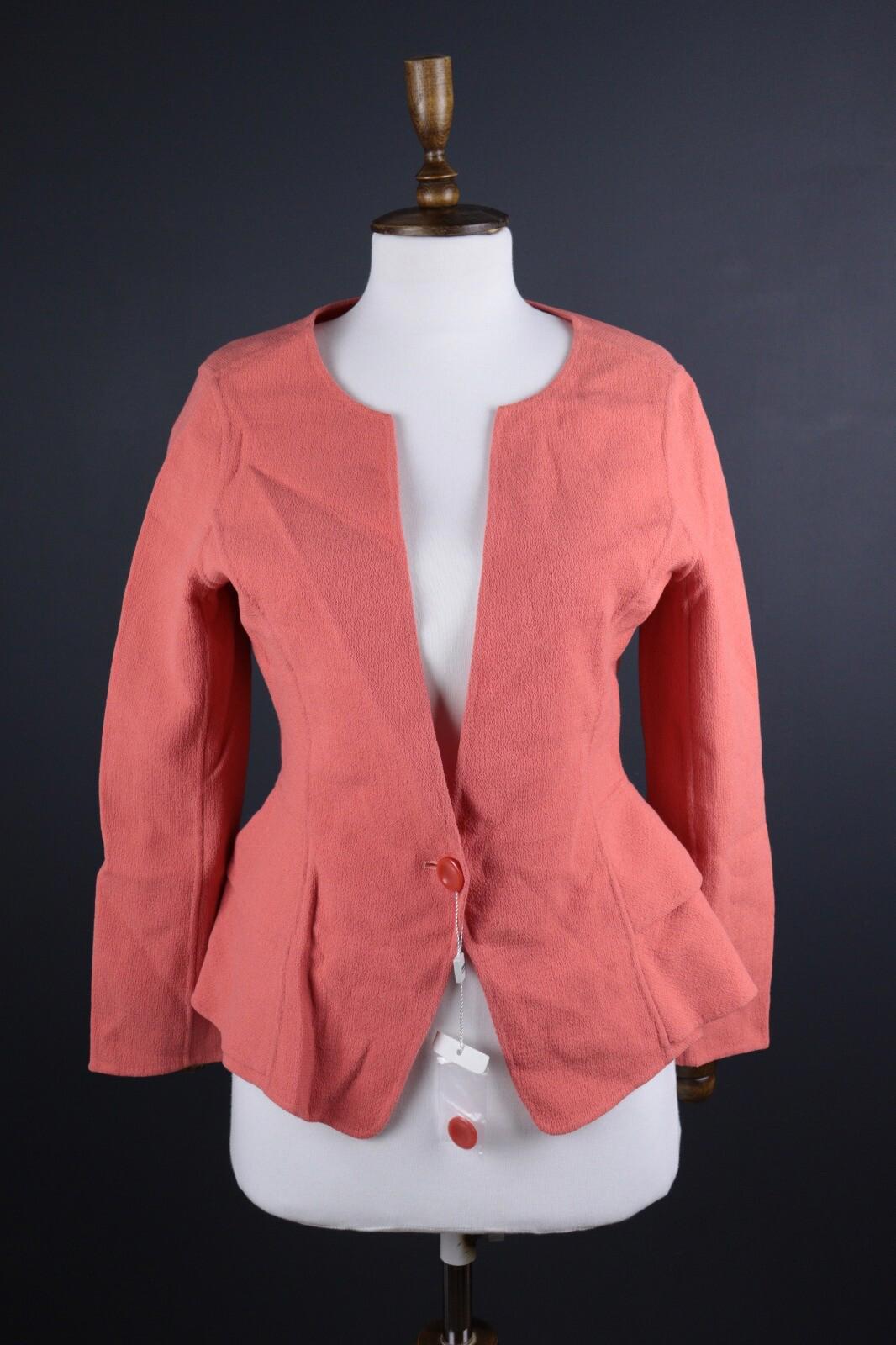 NWT ARMANI COLLEZIONI Pink One Button Lightweight Blazer Jacket USA 8