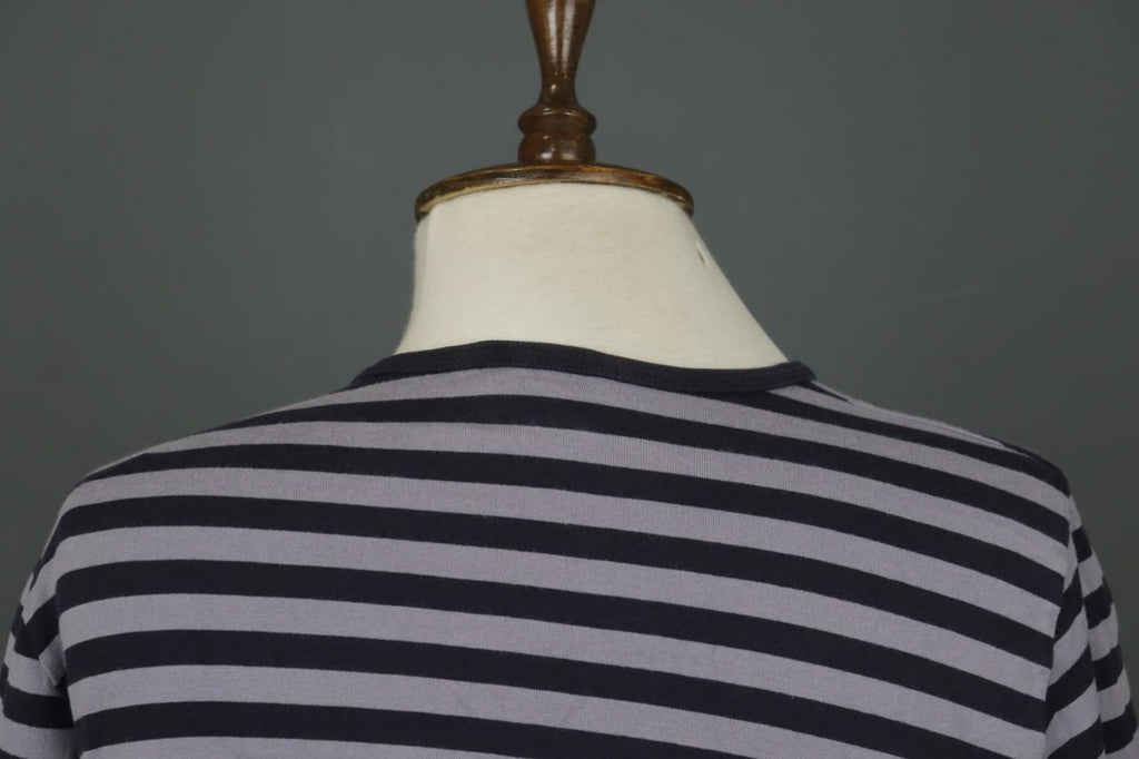 MARIMEKKO Gray & Black Striped 3/4 Sleeve Front Pockets Tunic Dress Sz S/M