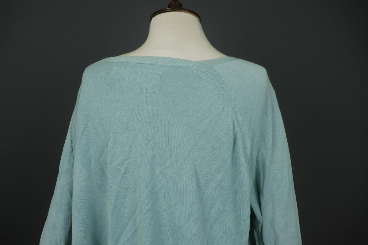 RUNDHOLZ DIP Green 100% Cotton Round Neck Long Sleeve Pullover Cropped Top OS