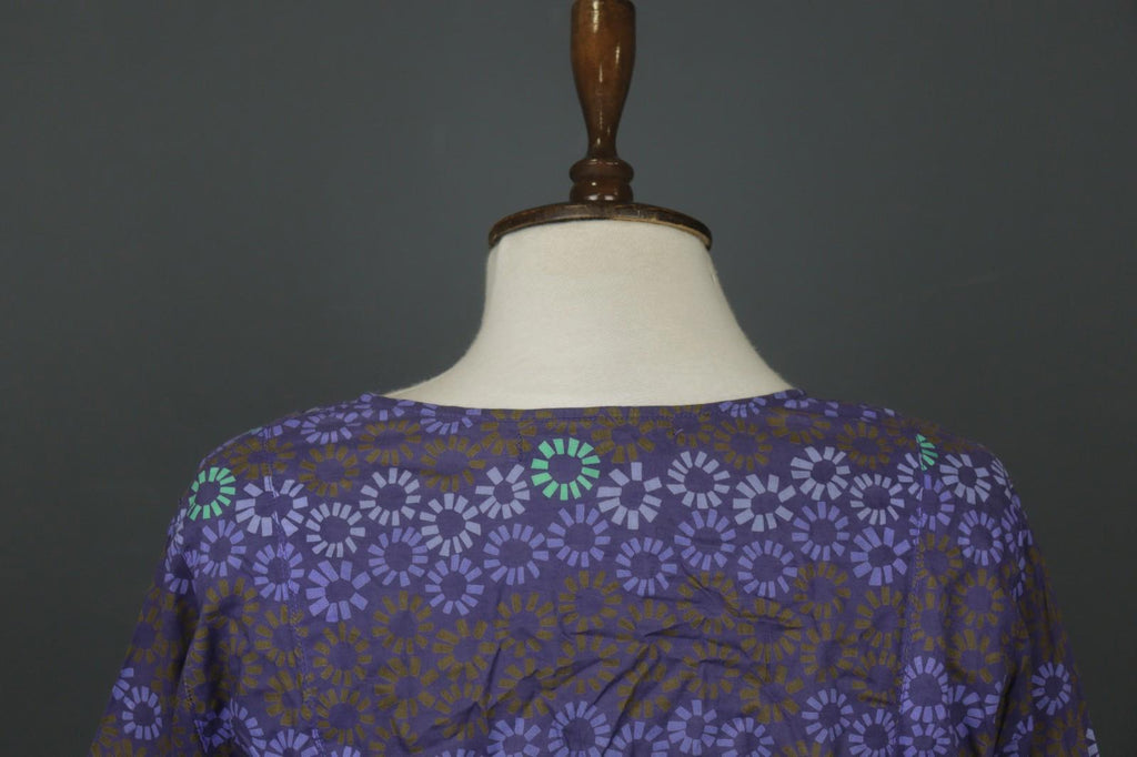 GUDRUN SJÖDEN Multi Flower Cotton Long Sleeve Button Front Tunic Shirt Top Sz S