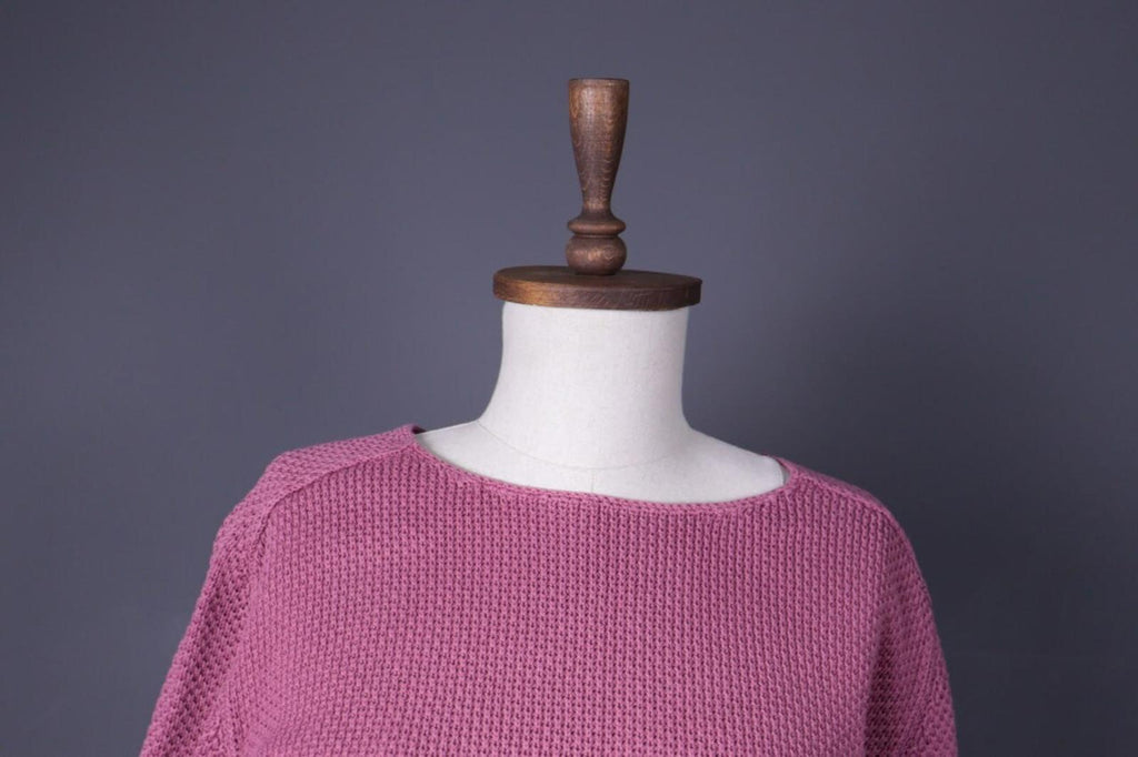 GUDRUN SJODEN Pink Cotton Chunky Knit Oversized Sweater – Size M