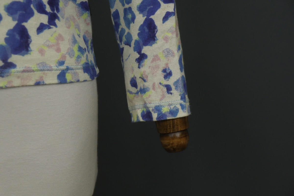 JUST CAVALLI Multi Floral Viscose Knitted Round Neck Button Front Sweater – Size S – Used