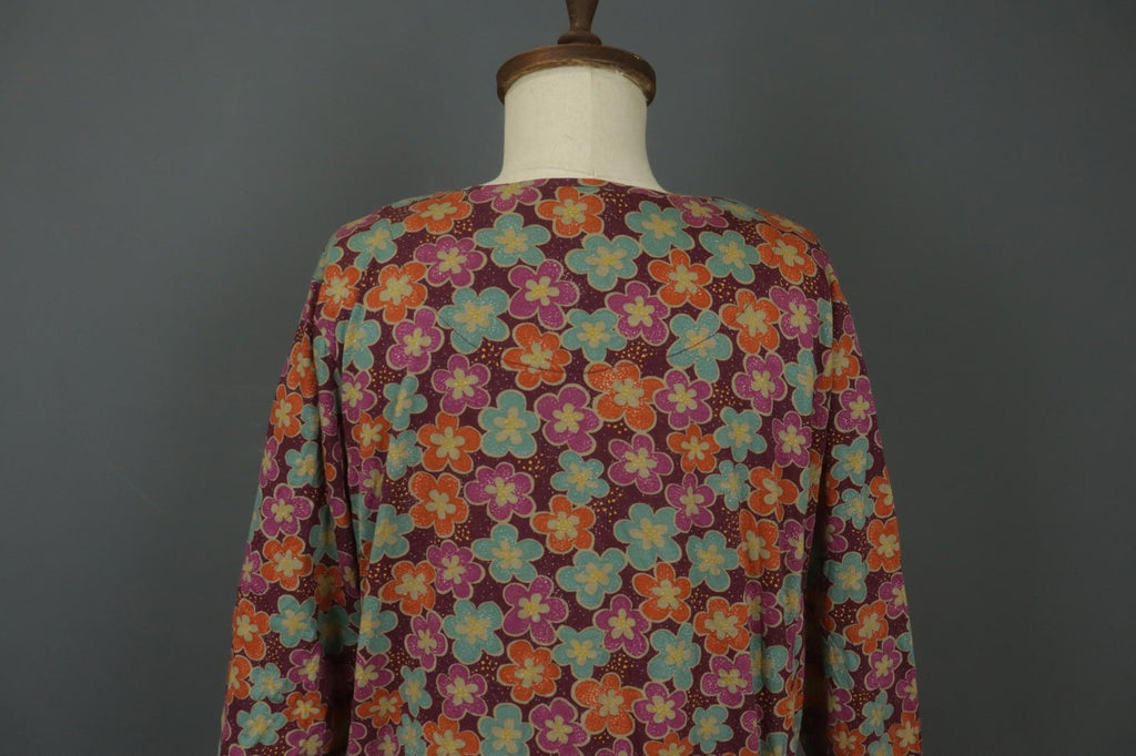 GUDRUN SJODEN Multi Modal Floral Crew Neck Long Sleeve Shift Dress – Size M