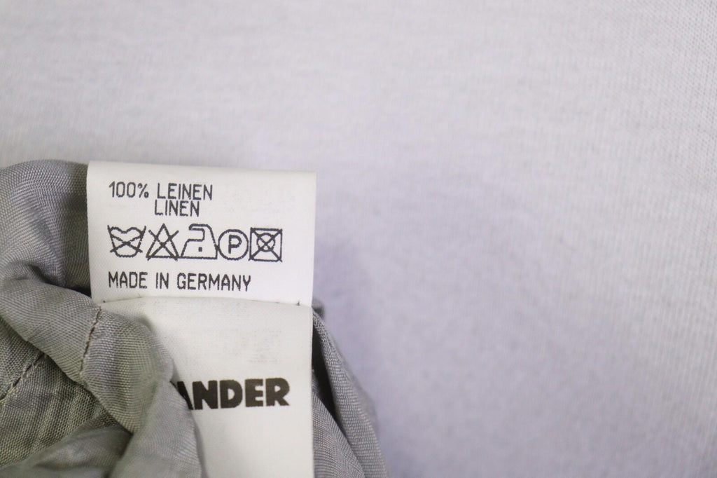 JIL SANDER Gray Plaid 100% Linen Three Button Blazer Jacket – Size 38