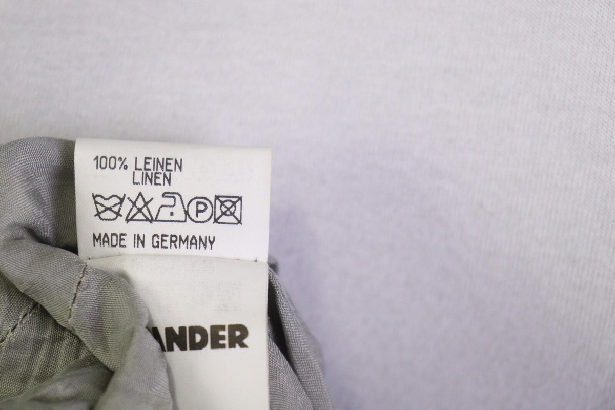 JIL SANDER Gray Plaid 100% Linen Three Button Blazer Jacket – Size 38