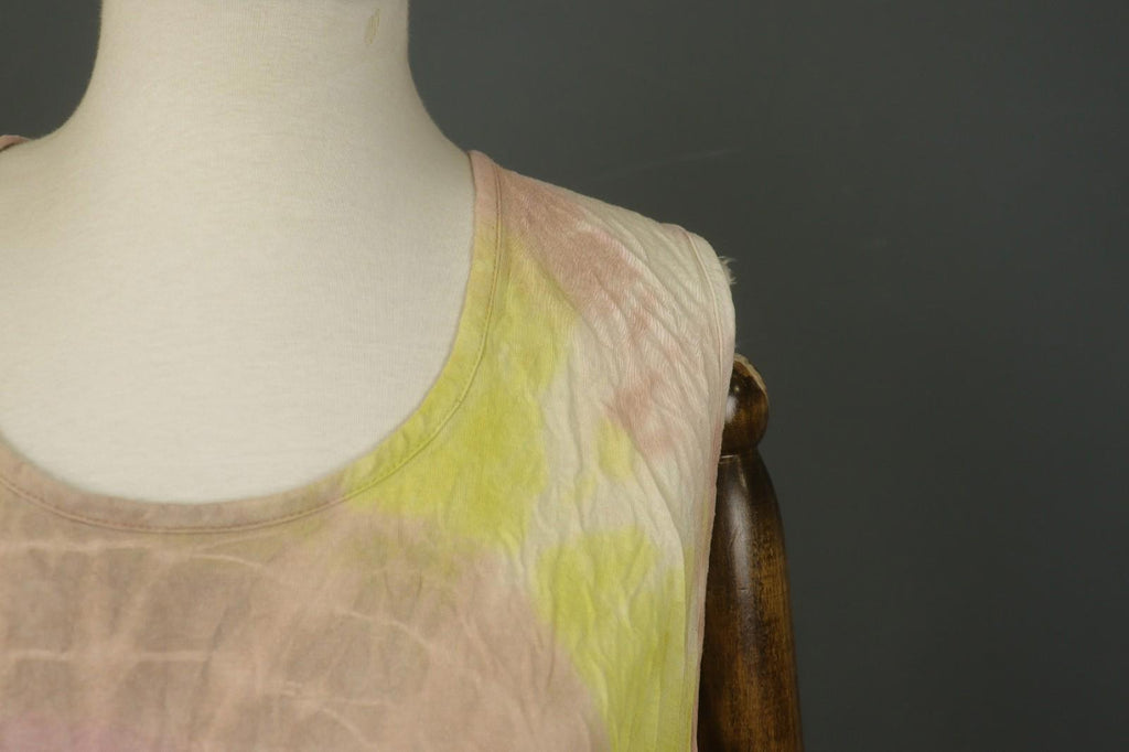 BARBARA SPEER Multicolor Tie dye Round Neck Asymmetrical Hem Shift Dress – Size 2