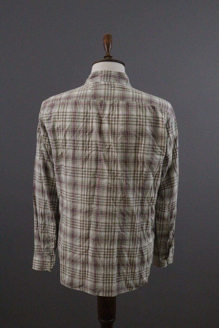 Etro Milano Beige Check Long Sleeve Button Down Shirt – Size XL