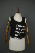 RUNDHOLZ Cropped Tank Top Black Wide Strap Round Neck Regular Pullover – Size S/M