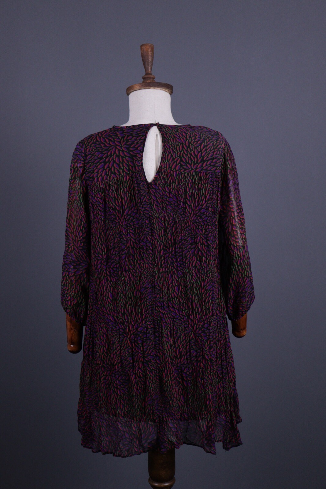 BA&SH Multicolor Floral Relaxed Mesh Long Sleeve Blouson Dress – Size 0 / XS