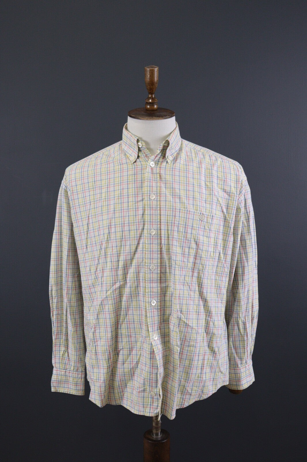 Zegna Sport Soft Multicolor Check Oxford Long Sleeve Button Down Shirt – Size M 3