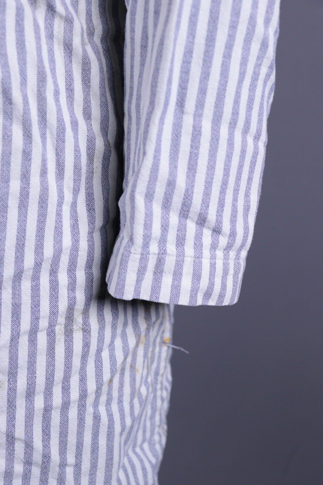 Toast White Linen Stripe Long Sleeve Relaxed Blouson Midi Dress – Size UK12 US8 M