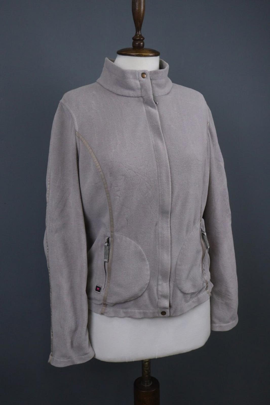 FRAUENSCHUH Gray Mock Neck Zipper Long Sleeve Zip Pockets Fleece Jacket – Size L