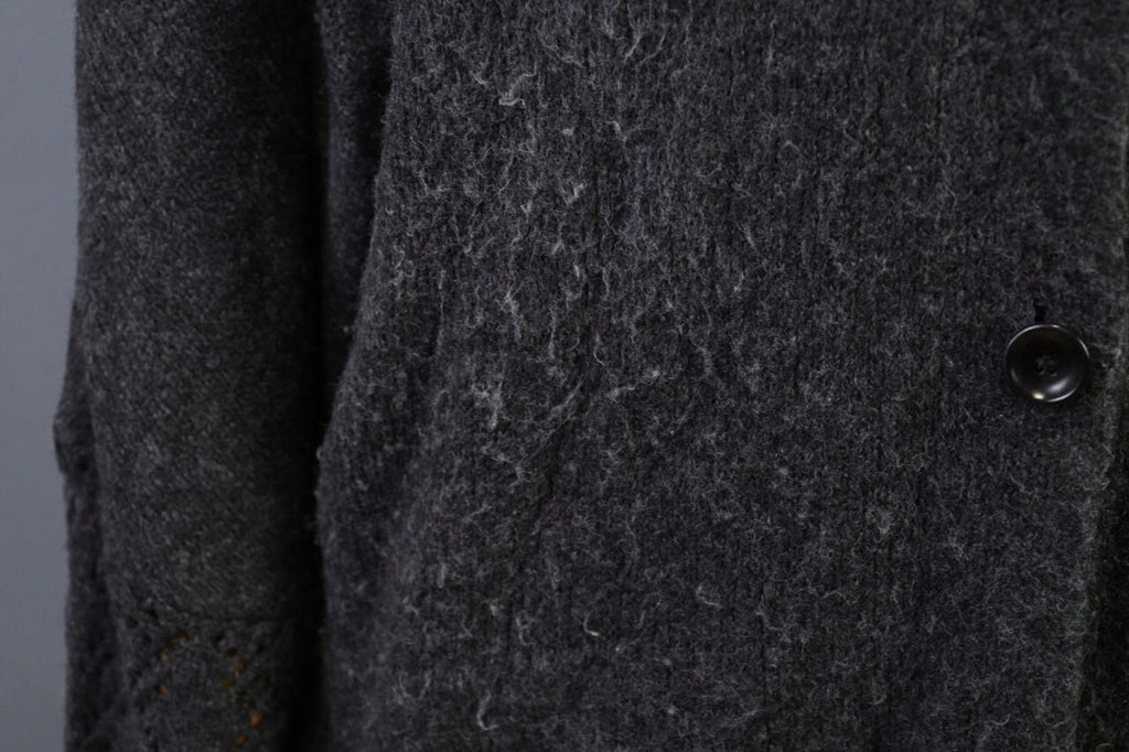 OSKA Gray Lagenlook Obersized Wool Mohair Angora Cardigan Sweater