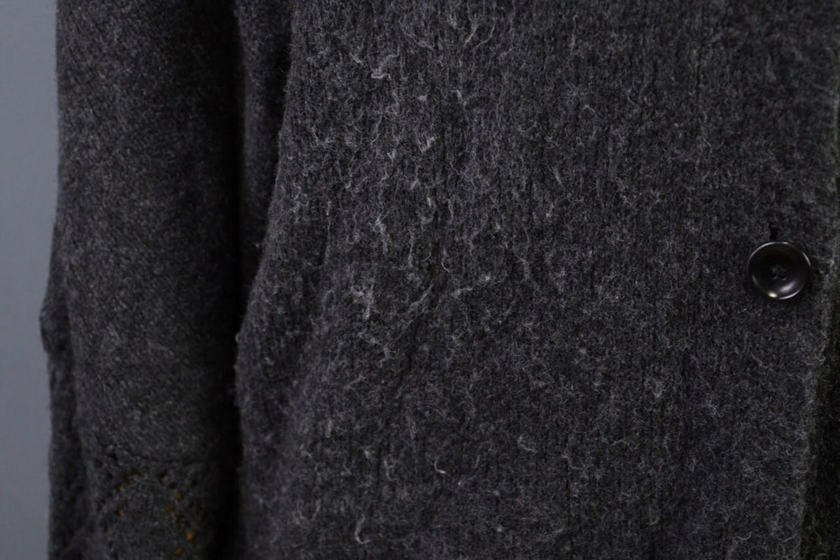 OSKA Gray Lagenlook Obersized Wool Mohair Angora Cardigan Sweater