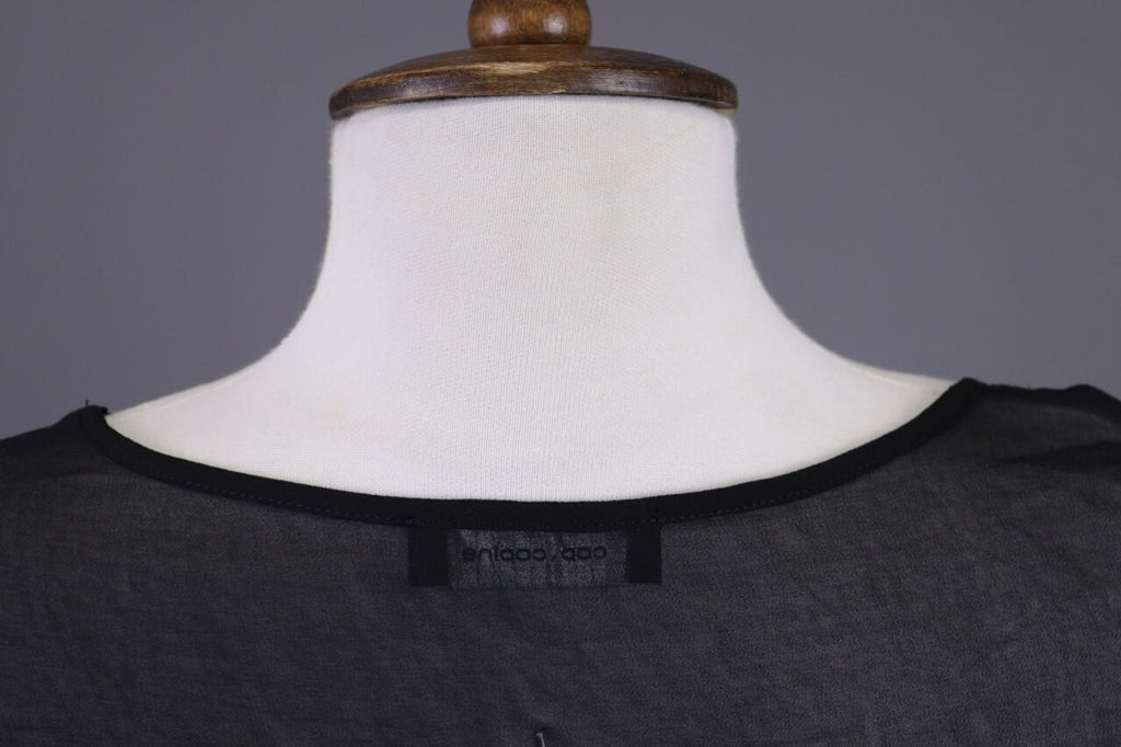 Cop Copine Black Olanko Robe Short Sleeve Summer Mesh Top Shirt – Size 40