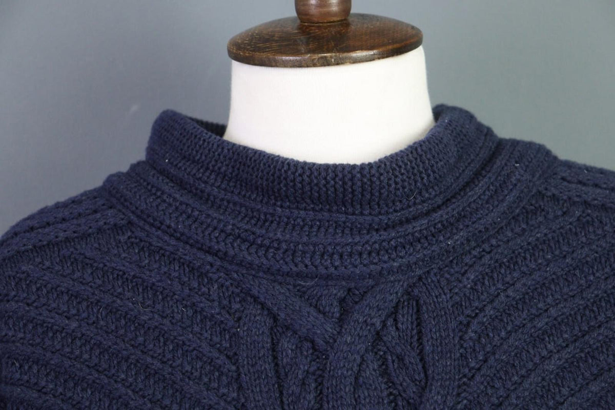 SAINT JAMES Blue Cable Wool Knit Poncho Lagenlook Sweater – Size OS