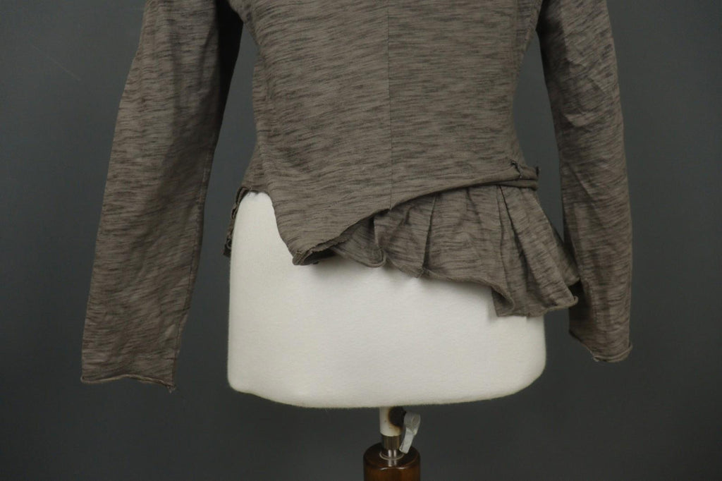 RUNDHOLZ Cardigan Heather Gray Casual Mock Neck Long Sleeve Hook & Eye – Size M