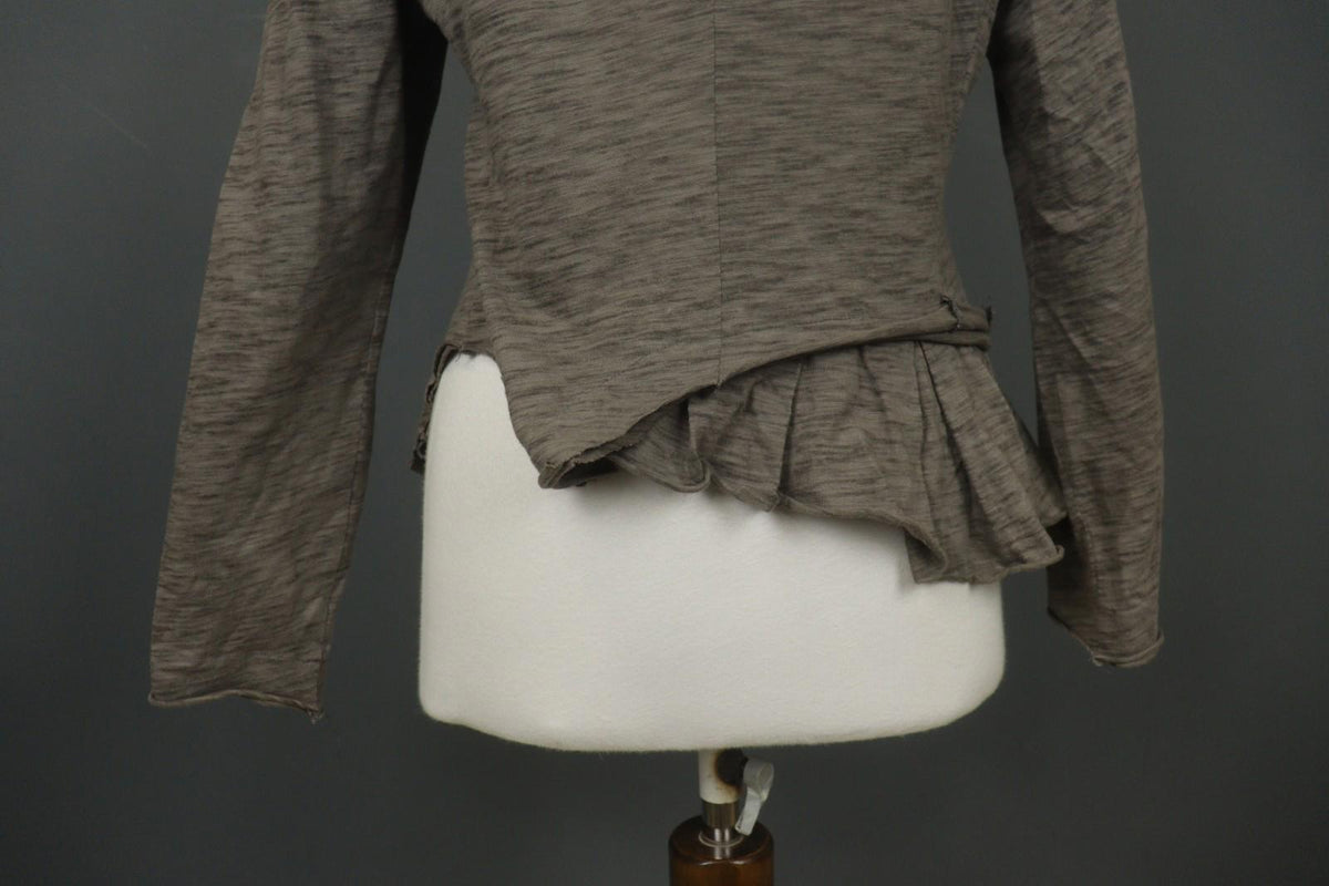RUNDHOLZ Cardigan Heather Gray Casual Mock Neck Long Sleeve Hook & Eye – Size M