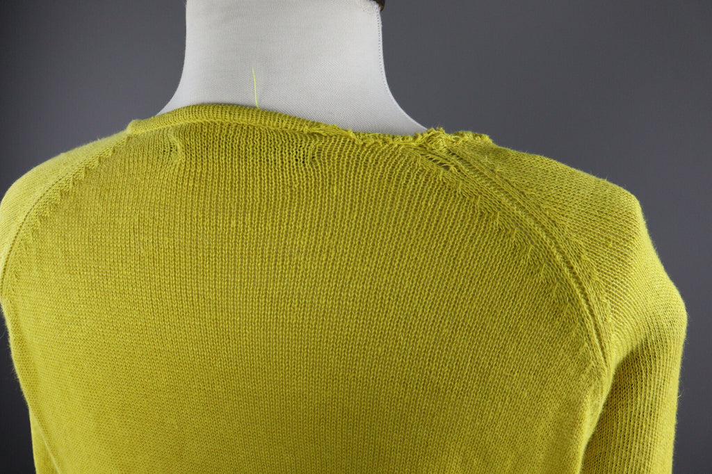 Gudrun Sjöden Yellow Linen Long Sleeve Cardigan Sweater – Women's L