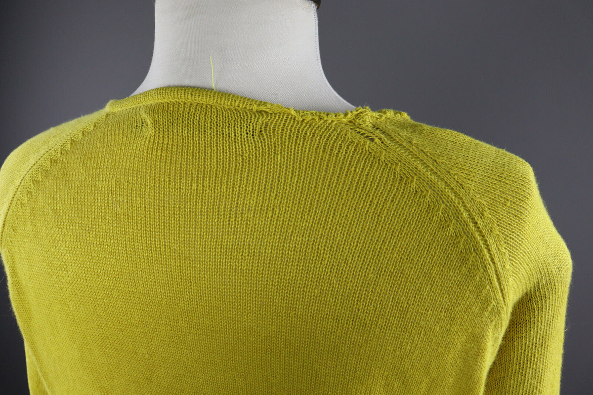 Gudrun Sjöden Yellow Linen Long Sleeve Cardigan Sweater – Women's L