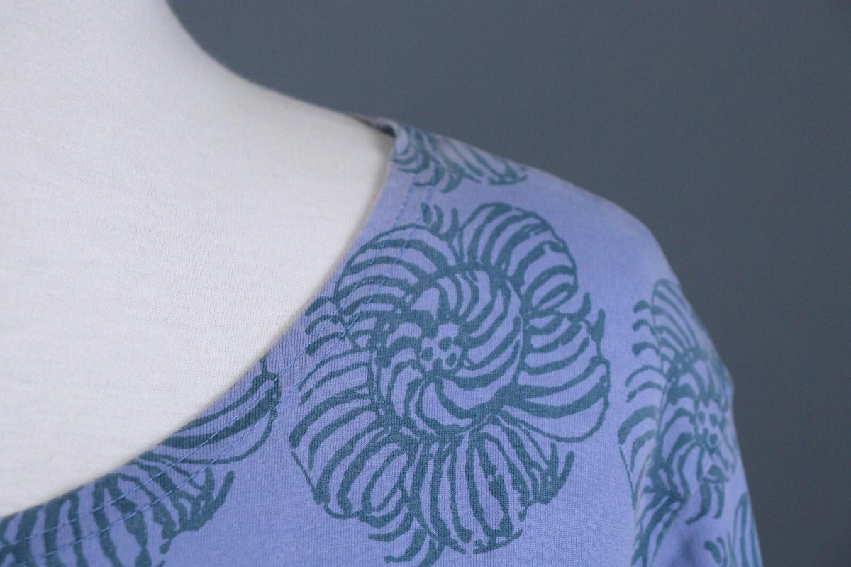 MARIMEKKO Blue Geometric Pattern Long Sleeve Long Maxi Dress – Size XL