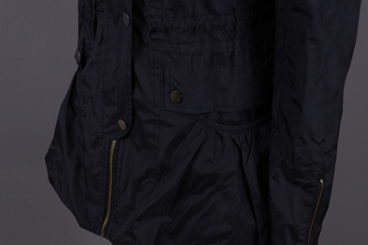 Cop. Copine Black Lagenlook Full Zip Veste Designer Parka Coat Jacket – Size 30