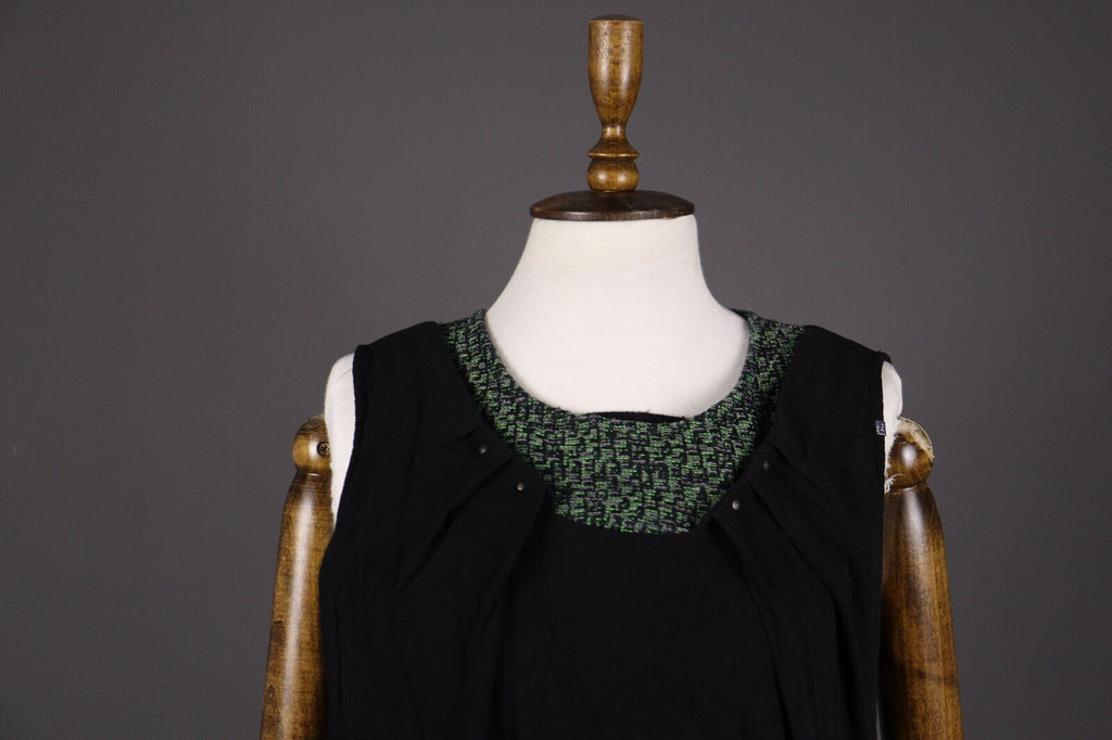 Cop Copine Paris Black Sleeveless Fame Robe Viscose Dress – Size 42