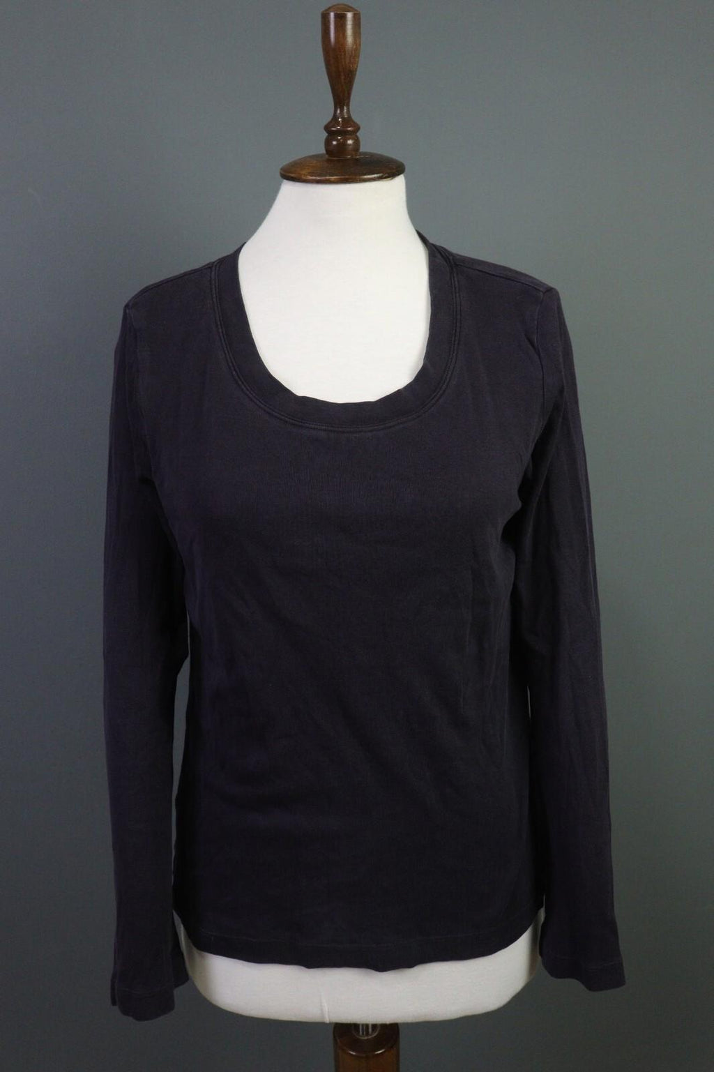 OSKA Blue Long Sleeve Round Neck Top Shirt Blouse – Size 2